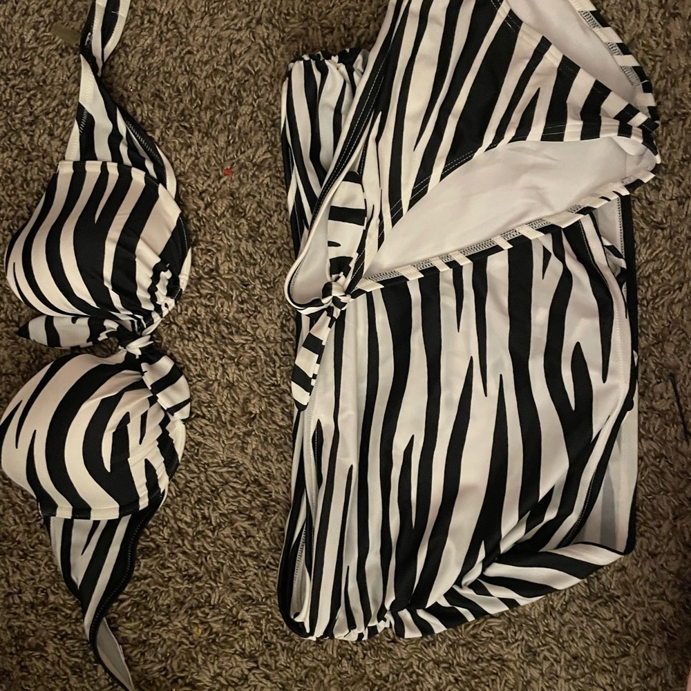 Victoria's Secret Black and White Striped Bikini